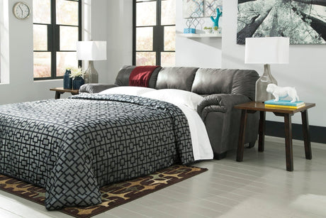 Bladen Slate Modern Contemporary Faux Leather Upholstered Full Size Sleeper - Ella Furniture