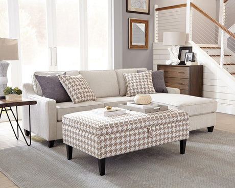 Mcloughlin Upholstered Sectional Cream - Ella Furniture