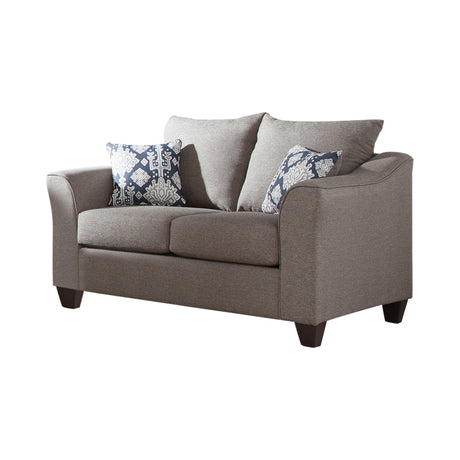 Salizar Flared Arm Loveseat Grey - Ella Furniture