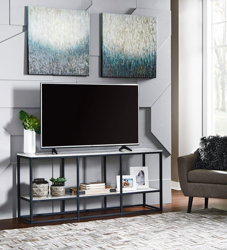 Donneste Black Modern Contemporary Sleek Transitional Solid Wood Tv Stand With Cabinet - Ella Furniture