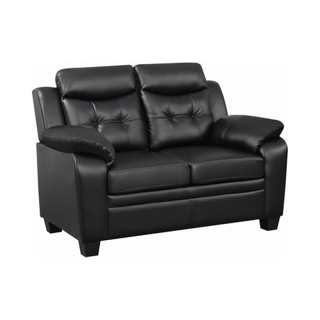 Finley Tufted Upholstered Loveseat Black - Ella Furniture