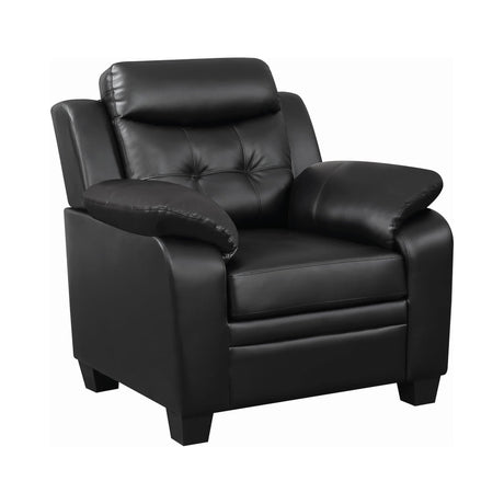 Finley Tufted Upholstered Chair Black - Ella Furniture