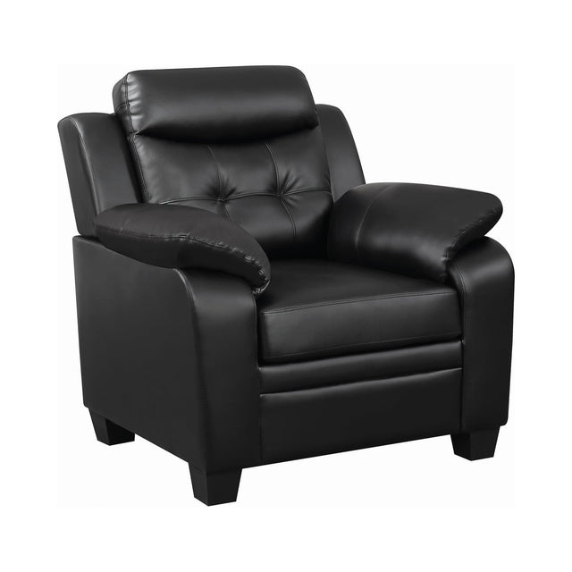 Finley Tufted Upholstered Chair Black - Ella Furniture
