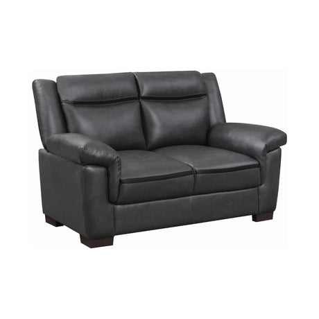 Arabella Pillow Top Upholstered Loveseat Grey - Ella Furniture