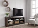 Arlenbry Large Brown Modern Transitional Solid Wood TV Stand with Cabinet - Ella Furniture