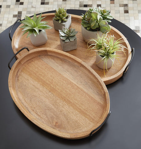 Jocelyne Brown/Black Tray (Set Of 2) - Ella Furniture