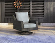 Elite Park Gray Outdoor Swivel Lounge With Cushion - Ella Furniture