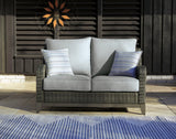 Elite Park Gray Outdoor Loveseat With Cushion - Ella Furniture