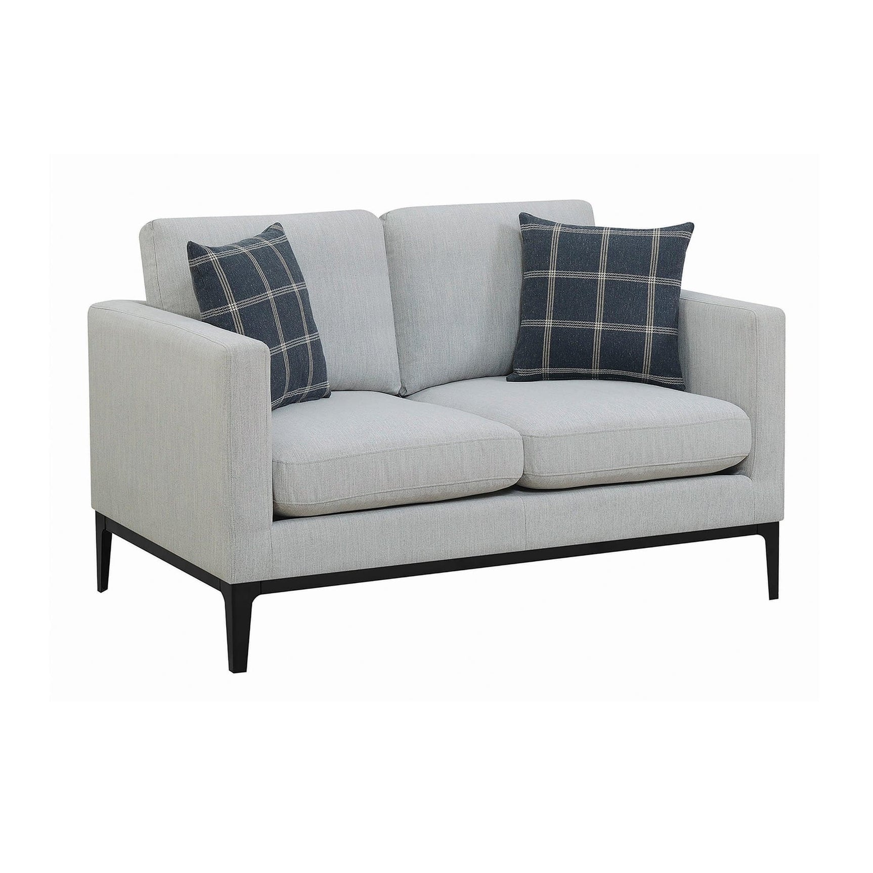 Apperson Cushioned Back Loveseat Light Grey - Ella Furniture