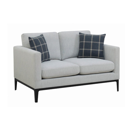 Apperson Cushioned Back Loveseat Light Grey - Ella Furniture