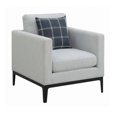 Apperson Cushioned Back Arm Chair Light Grey - Ella Furniture