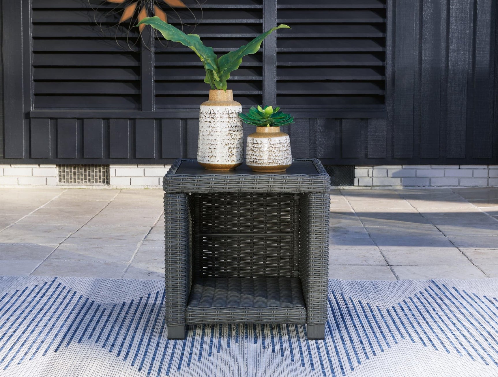 Elite Park Gray Outdoor End Table - Ella Furniture