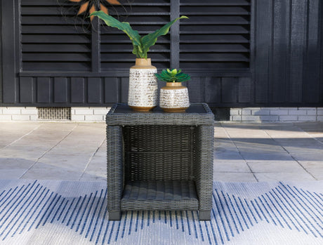 Elite Park Gray Outdoor End Table - Ella Furniture