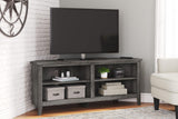 Arlenbry Gray Modern Contemporary Transitional Wood Corner TV Stand With Storage - Ella Furniture