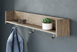 Oliah Natural Wall Mounted Coat Rack With Shelf - Ella Furniture