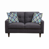 Watsonville Tufted Back Loveseat Grey - Ella Furniture