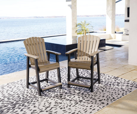 Fairen Trail Black/driftwood Outdoor Counter Height Bar Stool (Set Of 2) - Ella Furniture