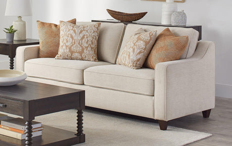 Christine Upholstered Cushion Back Sofa Beige - Ella Furniture