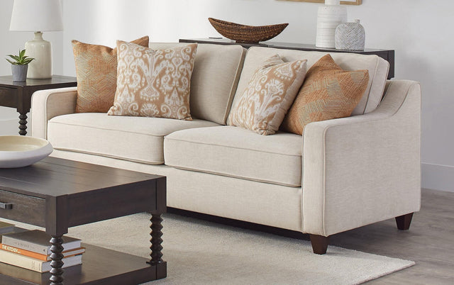 Christine Upholstered Cushion Back Sofa Beige - Ella Furniture