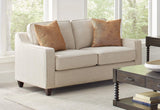 Christine Upholstered Cushion Back Loveseat Beige - Ella Furniture