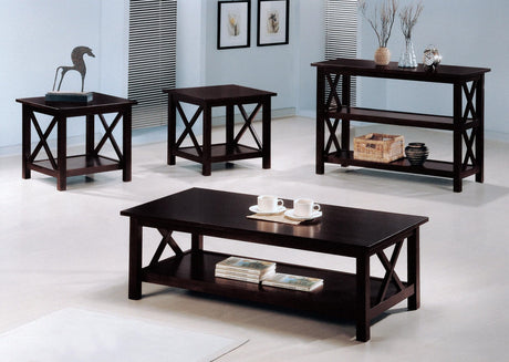 Rachelle 3-Piece Occasional Table Set Deep Merlot - Ella Furniture