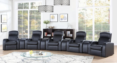 Cyrus Home Theater Upholstered Recliner Black - Ella Furniture