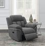 Bahrain Upholstered Glider Recliner Charcoal - Ella Furniture