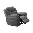 Bahrain Upholstered Power Glider Recliner Charcoal - Ella Furniture