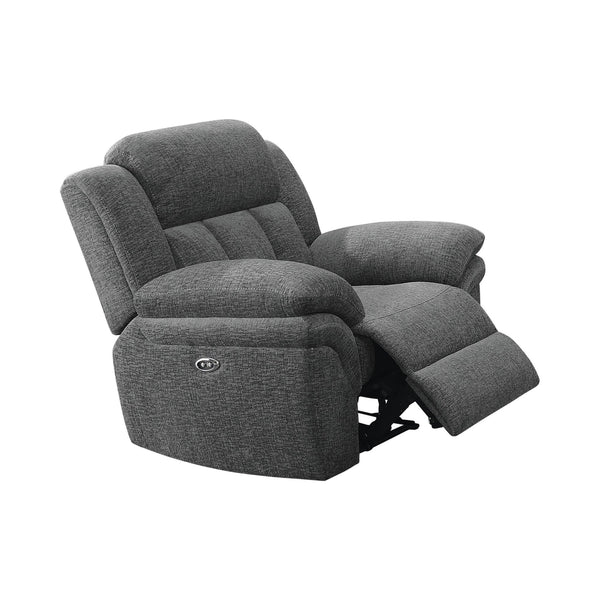 Bahrain Upholstered Power Glider Recliner Charcoal - Ella Furniture