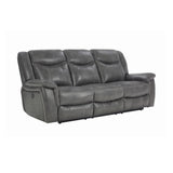 Conrad Upholstered Motion Sofa Cool Grey - Ella Furniture