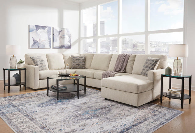Ashley Edenfield Linen Modern Contemporary Fabric Upholstered Sectional - Ella Furniture