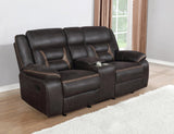 Greer Upholstered Tufted Back Glider Loveseat 651355 - Ella Furniture