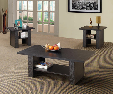 Rodez 3-Piece Occasional Table Set Black Oak - Ella Furniture