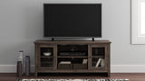Arlenbry Gray Modern Transitional Wood TV Stand With Storage With Glass Doors - Ella Furniture
