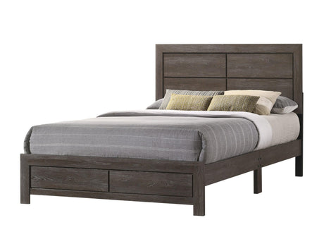 Hopkins Brown Classic Modern Wood Queen Platform Bed - Ella Furniture