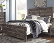 Wynnlow Gray King Crossbuck Panel Bed - Ella Furniture