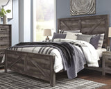 Wynnlow Gray King Crossbuck Panel Bed - Ella Furniture