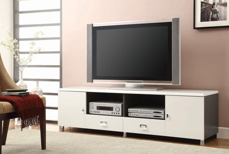 Burkett 2-Drawer Tv Console White And Grey - Ella Furniture