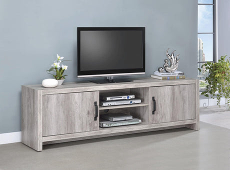 Hays 2-Door Tv Console Grey Driftwood - Ella Furniture