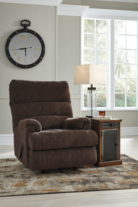 Rocker Earth Modern Contemporary Solid Wood Metal Fabric Polyester Recliner - Ella Furniture