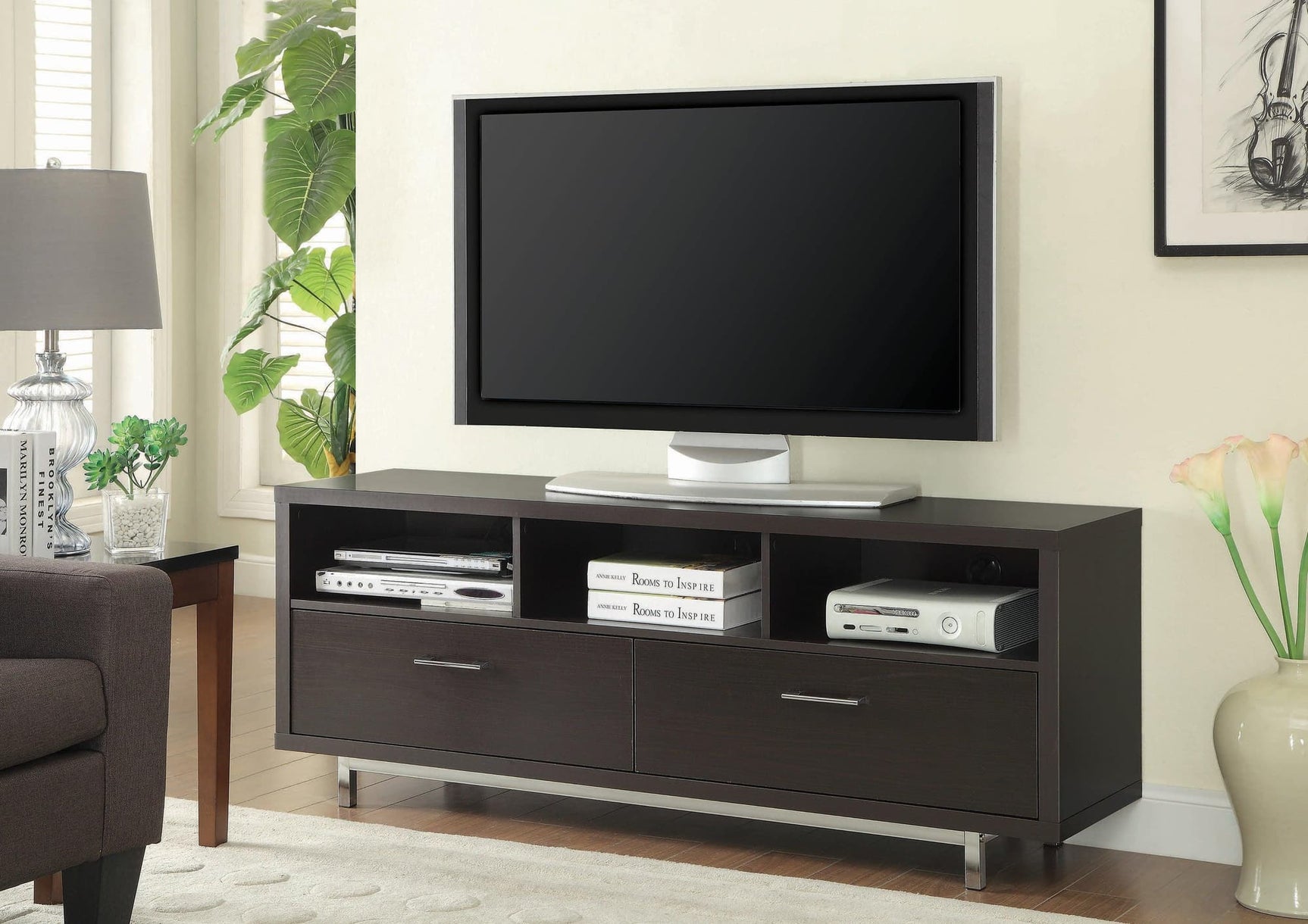 Casey 2-Drawer Rectangular Tv Console Cappuccino - Ella Furniture