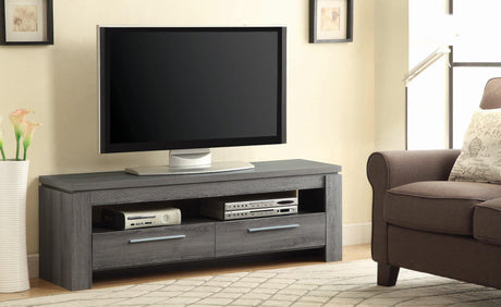 Elkton 2-Drawer Tv Console Weathered Grey - Ella Furniture