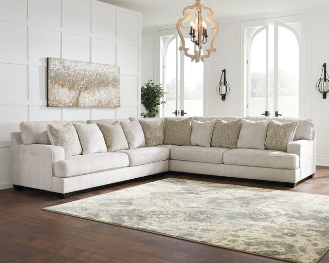 Rawcliffe Parchment Chenille 3-Piece Sectional - Ella Furniture