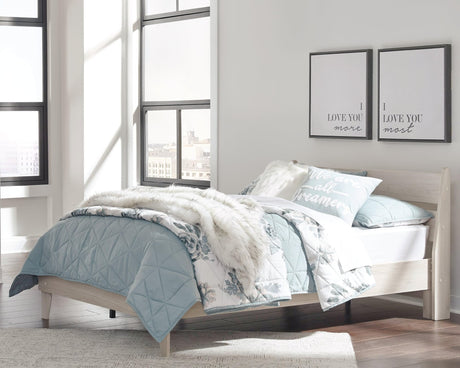Socalle Natural Full Panel Platform Bed - Ella Furniture