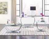Danville U-shaped End Table Chrome - Ella Furniture