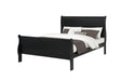 Louis Philip Black Classic And Modern Wood Full Sleigh Bed - Ella Furniture
