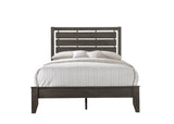 Evan Gray Finish Contemporary Modern Wood Upholstered Full Panel Bed - Ella Furniture