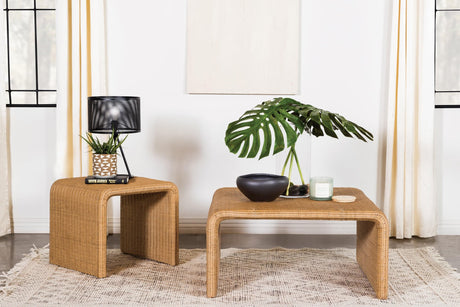 Juanita Square Rattan End Table Natural - Ella Furniture