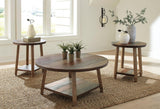 Multi-color Modern Contemporary Solid Wood And Veneers Round Occasional Table Set - Ella Furniture