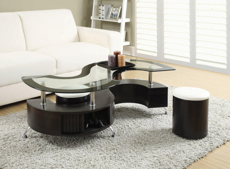Buckley 3-Piece Coffee Table And Stools Set Cappuccino - Ella Furniture